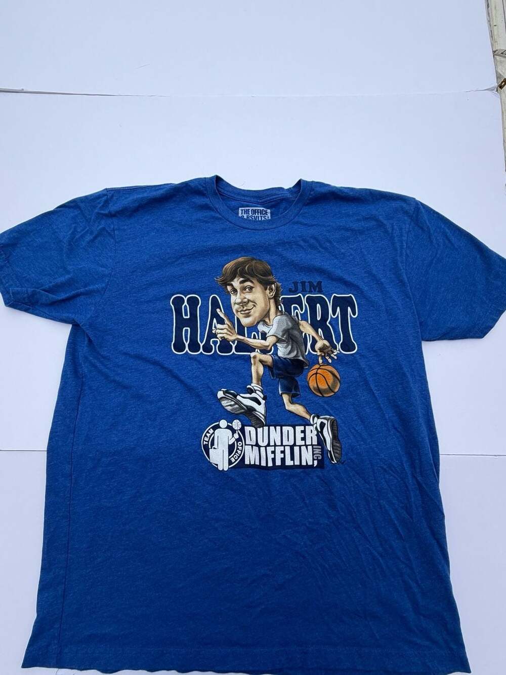 The Office Jim Halpert Size XL Blue T-Shirt Dunder Mifflin